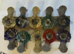 Antique German Christmas Tree Candle Clips Colored Tin Metal Original Holder - Image 4