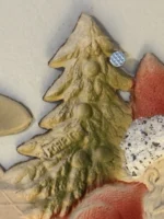 Antique 1920s Germany Santa Flying Airplane Christmas Die Cut Mica Decoration 11 - Image 4