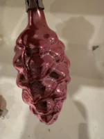Vintage Hand Blown Glass Bumpie Grape Cluster Pinecone Christmas Ornament Pink - Image 4