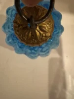 Vintage Kugel Style Glass Bumpie Grape Cluster Pinecone Christmas Ornament Blue - Image 4