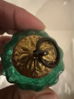 Vintage Kugel Style Glass Bumpie Grape Cluster Pinecone Xmas Ornament Green - Image 4