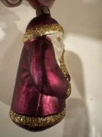 Antique Glass Figural Christmas Ornament Holiday Tree Purple Santa Kris Kringle - Image 4