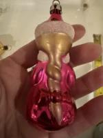 Vintage Glass Figural Christmas Ornament Holiday Tree Pretty Pink Princess - Image 4