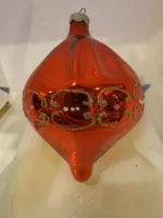 Vintage Jumbo Glass Christmas Ornament Hand Painted Mouth Blown Parachute - Image 4