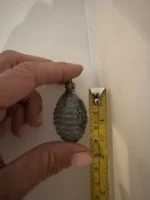 Antique Miniature Glass Christmas Ornament Feather Tree Gray Textured Unsilvered - Image 4
