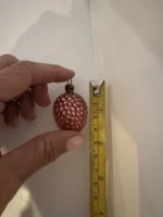 Antique Miniature Glass Christmas Ornament Feather Tree Pink Cluster Bumpie - Image 4