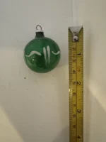 Antique Miniature Glass Christmas Ornament Feather Tree Green Indent - Image 4