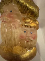 Vintage Jumbo Unsilvered Three-Face Mushroom Figural Glass Christmas Ornament - Image 4