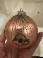 Vintage Jumbo Glass Christmas Ornament Hand Painted Shiny Brite Crushed Glass - Image 9