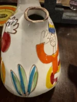 Vtg De Simone Italy Hand Painted Pottery Pitcher Folk Art Ceramic Jug Signed 37 - Image 5