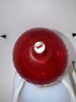 Vintage Jumbo Glass Christmas Ornament Hand Painted Mouth Blown Red Unsilvered - Image 5
