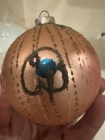 Vintage Jumbo Glass Christmas Ornament Hand Painted Shiny Brite Crushed Glass - Image 5