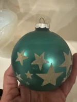 Vintage Jumbo Glass Christmas Ornament Hand Painted Mouth Blown Venetian Dew - Image 5
