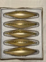 Vintage Christmas Ornaments Boxed Set Handpainted Gold Teardrops Icicle Imperial - Image 3