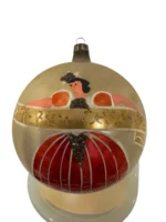 Vintage Jumbo Glass Christmas Ornament Hand Painted Mouth Blown Princess