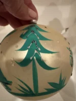 Vintage 1940's Blown Glass Christmas Ornament Jumbo Hand Painted Girl W/ Tree - Image 5