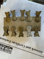 Antique German Christmas Tree Candle Clips Colored Tin Metal Original Holder - Image 5