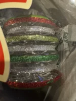 6 Jumbo 2015 Shiny Brite Radko Christmas Ornaments Lanterns W/ Tinsel Inside NIB - Image 5