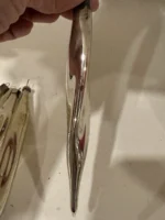 Vintage Glass Christmas Tree Ornament Icicle Teardrop 4 Silver Twists - Image 5