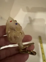 Vintage Christmas Glass Clip-On Tree Ornament Unslivered Christmas Tree W/ One - Image 5