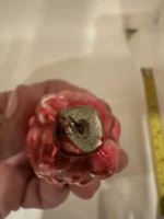 Vintage Hand Blown Glass Bumpie Grape Cluster Pinecone Christmas Ornament Red - Image 5