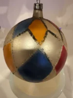 Vintage Jumbo Glass Christmas Ornament Hand Painted Mouth Blown Harlequin - Image 5