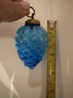 Vintage Kugel Style Glass Bumpie Grape Cluster Pinecone Christmas Ornament Blue - Image 5