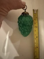 Vintage Kugel Style Glass Bumpie Grape Cluster Pinecone Xmas Ornament Green - Image 5