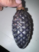 Vintage Glass Bumpie Grape Cluster Pinecone Christmas Ornament Silver - Image 5