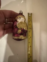 Antique Glass Figural Christmas Ornament Holiday Tree Purple Santa Kris Kringle - Image 5