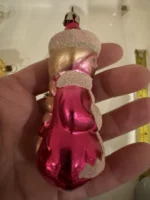 Vintage Glass Figural Christmas Ornament Holiday Tree Pretty Pink Princess - Image 5