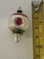 Vintage Miniature Glass Christmas Ornament Feather Tree Double Indent Drop - Image 5