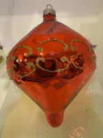Vintage Jumbo Glass Christmas Ornament Hand Painted Mouth Blown Parachute - Image 5