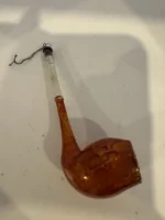 Antique Glass Figural Christmas Ornament Holiday Tree Smoking Pipe - Image 5