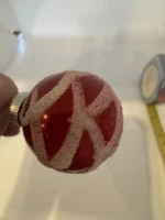 Antique Miniature Glass Christmas Ornament Feather Tree Red Crushed Glass Mica - Image 5