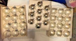 Vintage Christmas Glass Ornaments 3 Original Boxes Opaque & Silver 1960's