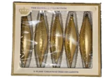 Vintage Christmas Ornaments Boxed Set Handpainted Gold Teardrops Icicle Imperial