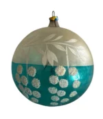 Vintage 1940's Blown Glass Christmas Ornament Jumbo Hand Painted Unsilvered