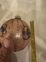 Vintage Jumbo Glass Christmas Ornament Hand Painted Shiny Brite Crushed Glass - Image 6