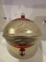 Vintage Jumbo Glass Christmas Ornament Hand Painted Mouth Blown Spinning Top - Image 6