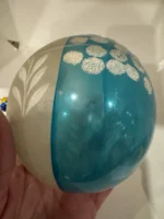 Vintage 1940's Blown Glass Christmas Ornament Jumbo Hand Painted Unsilvered - Image 6