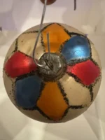 Vintage Jumbo Glass Christmas Ornament Hand Painted Mouth Blown Harlequin - Image 6