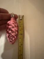 Vintage Hand Blown Glass Bumpie Grape Cluster Pinecone Christmas Ornament Pink - Image 6