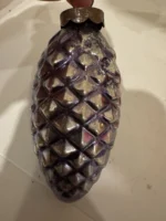 Vintage Glass Bumpie Grape Cluster Pinecone Christmas Ornament Silver - Image 6