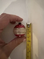 Antique Miniature Glass Christmas Ornament Feather Tree Pink Textured Bumpie - Image 6