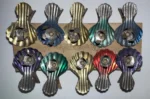 Antique German Christmas Tree Candle Clips Colored Tin Metal Original Holder