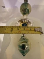 Vintage Jumbo Glass Christmas Ornament Hand Painted Mouth Blown Triple Bulb - Image 7
