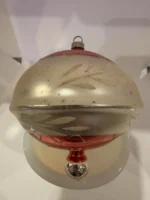 Vintage Jumbo Glass Christmas Ornament Hand Painted Mouth Blown Spinning Top - Image 7