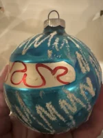 Vintage Jumbo Glass Christmas Ornament Hand Painted Mouth Blown Artistic - Image 7
