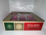 Vintage Christmas Ornaments Original Box Shiny Brite Hot Pink Glass - Image 7